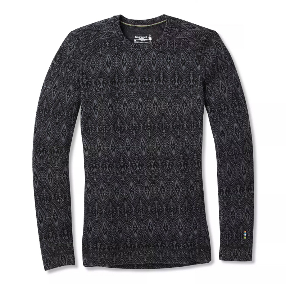 Merino 250 Baselayer Top Black Pattern